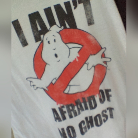 Womens Ghostbusters I Ain't Afraid of No Ghosts Jersey T Shirt Size Medium Retro - Picture 1 of 3